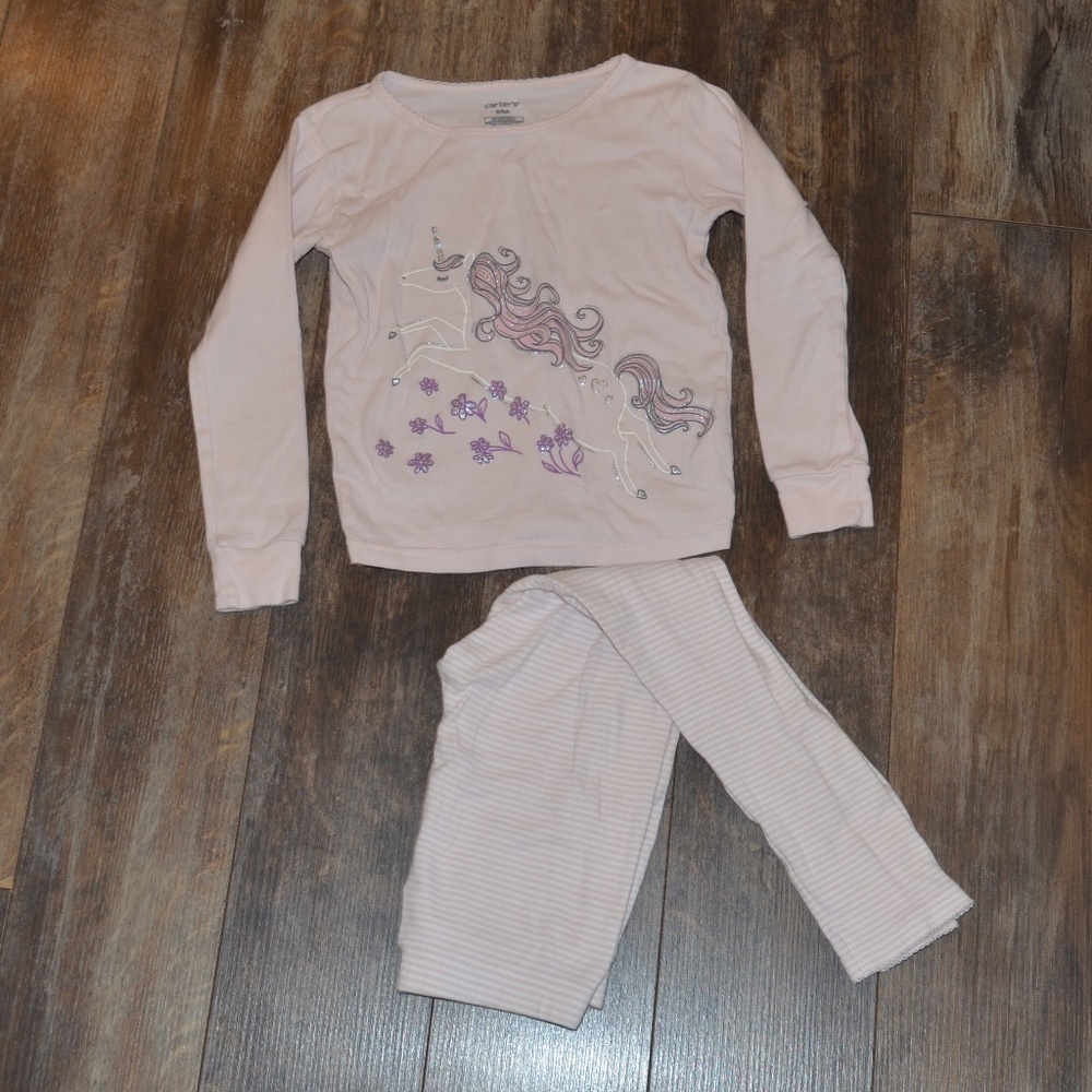 Carter's Light Pink Unicorn PJ's